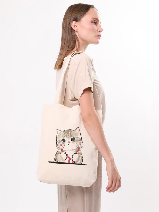 Zoozie Bags 1613 Bolso de mano de algodón 100% para mujer, 35x40x8cm, color crema